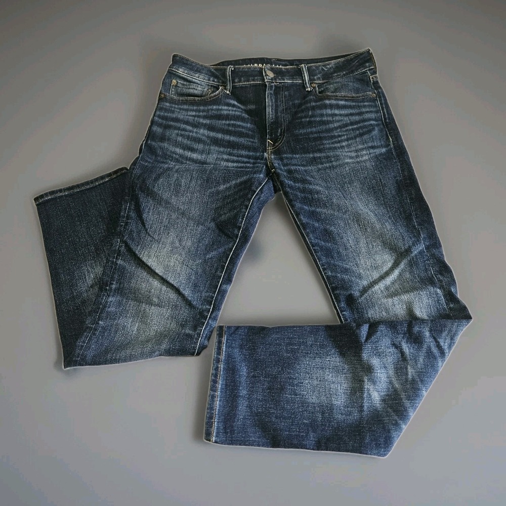 American Eagle Airflex Original Straight Leg Slim Fit Jeans Size 33x32 Dark Wash
